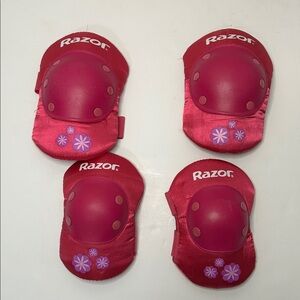 Razor Kids Protective Gear – Pink Knee & Elbow Pads | Floral Design